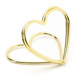 PartyDeco Naamkaart/plaatskaart houders - hartje - Bruiloft - 10x stuks - goud - 2,5 cm