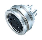BINDER 09-0474-00-08 Kabelconnector M16 Vrouwelijk Soldeer IP40 60V 5A Zilver/Nikkel/Zink