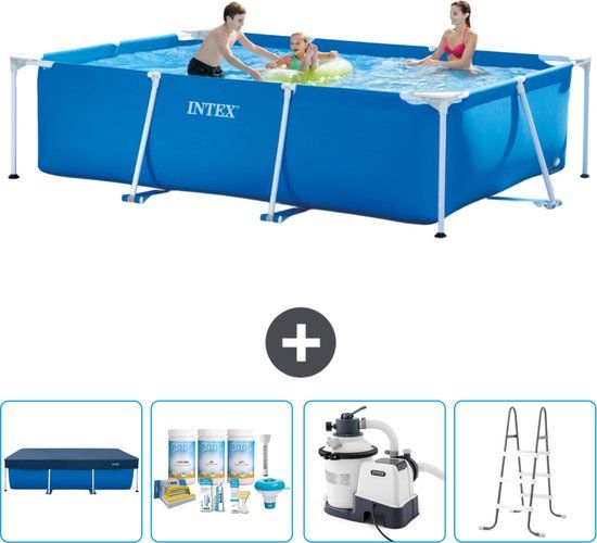 Intex Rechthoekig Frame Zwembad - 300 x 200 x 75 cm - Blauw - Compleet Pakket