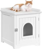 Markenlos Shenzhen Haorui Industrial Technology Co., Ltd. Kattenbak Kast - Kattenkast - Kattenbench - Kattenkooi - Ombouw - Wit Hout