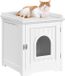 Markenlos Shenzhen Haorui Industrial Technology Co., Ltd. Kattenbak Kast - Kattenkast - Kattenbench - Kattenkooi - Ombouw - Wit Hout