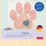 Pebaro NB2 nagelfoto creatieve set, knutselset, draadbeeld, draadspanafbeelding, string art, met voorgedrukt motief poot, hond, incl. spijkers, knutselen met hout, creatief cadeau-idee
