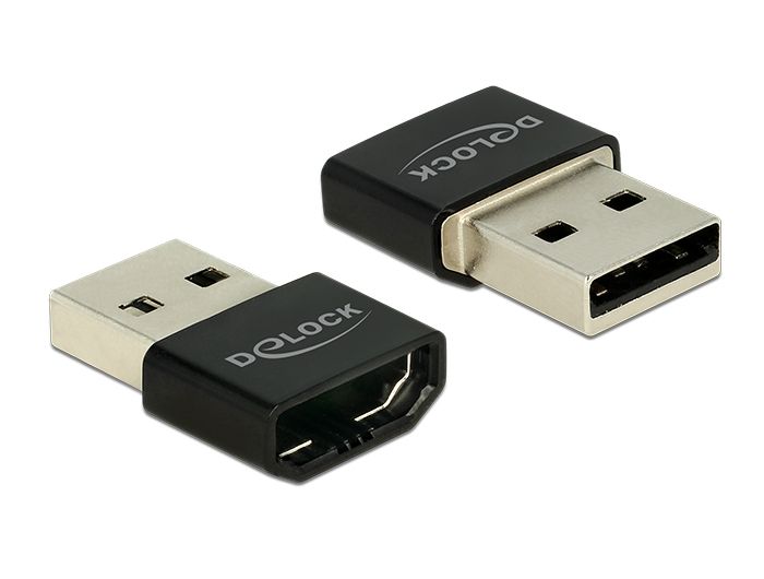 DeLOCK HDMI/USB-A Adapter - Zilver/Zwart