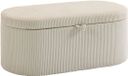 Homcom Ottoman de rangement Beige Polyester Mousse 105L x 51l x 49H cm