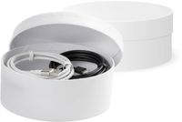 Merkloos / Sans marque Ronde witte hobby knutsel doos - 2x stuks - dozen van karton - 10.5 x 4.5 cm - Hoedendoos - cadeauverpakking - surprise materiaal