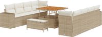 vidaXL Tuinbank Set Beige Polyrattan