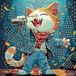 Fun&Joy Mosaïque en mousse "Chat chantant