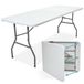 LifeGoods Table pliante - 180x70 cm - Blanc - Rectangulaire - HDPE - 8 Personnes