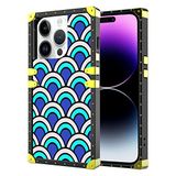 Vierkante Edge Vierkante Telefoonhoesje iPhone 14 Pro Max Zwart & Rood & Wit Regenbooggolf Goud Hoekkussen Beschermhoes voor iPhone 14 Pro Max