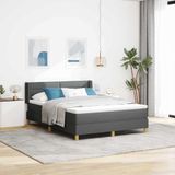 Prolenta Maison Exclusive - Boxspringbed met matras, donkergrijs, 200 x 140 cm, gestoffeerd