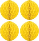 Merkloos / Sans marque Fest-Dekor Gmbh Papieren kerstballen - 4x - geel - 10 cm