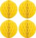 Merkloos / Sans marque Fest-Dekor Gmbh Papieren kerstballen - 4x - geel - 10 cm