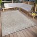 freundin Home Collection Palau Tapijt voor binnen en buiten, bloemen, plat geweven, bladerpatroon, weerbestendig en uv-bestendig, buitentapijt voor woonkamer, hal, balkon, terras, tuin, beige, 130 x 190 cm