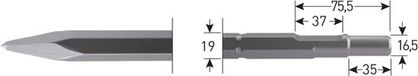 Rotec 6-kant Puntbeitel 300mm Staal