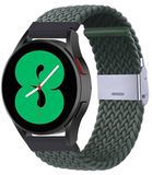 By Qubix - Braided nylon bandje - Donkergroen - 46mm