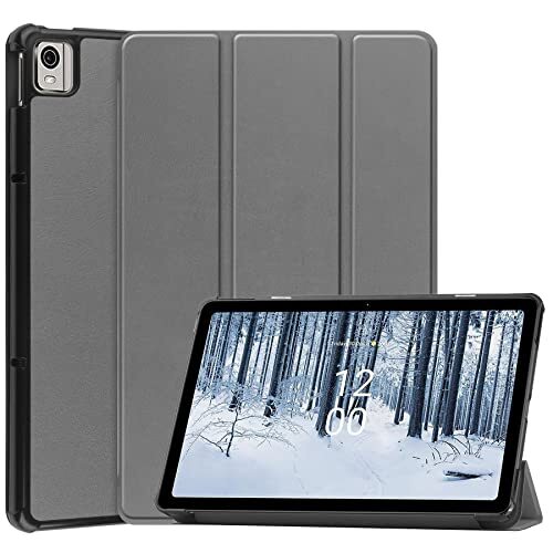 RanTuo Tablet Case voor Nokia T21, PU Skin, Licht en Dun, Waterdicht, Stofdicht, Anti-Fall Beschermhoes voor Nokia T21. (Grijs)