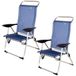 AKTIVE Strandstoelen, inklapbaar en kantelbaar, 4 standen, marineblauw