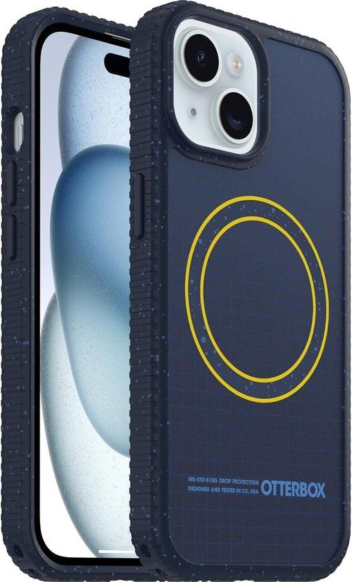 OtterBox Sole Series Hoesje Geschikt voor Apple iPhone 17e/16e/15/14/13 | Back Cover | Compatibel met MagSafe | Met Draaglus | Gerecycled | Real Quiet Blauw