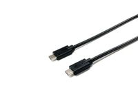 Equip USB-C 2.0 naar USB-C kabel, 3A, PD 60W, 0,50m, zwart, snellaadkabel