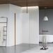 Fortifura Galeria douche - 30x200cm - mat glas - plafondarm - PVD - geborsteld koper