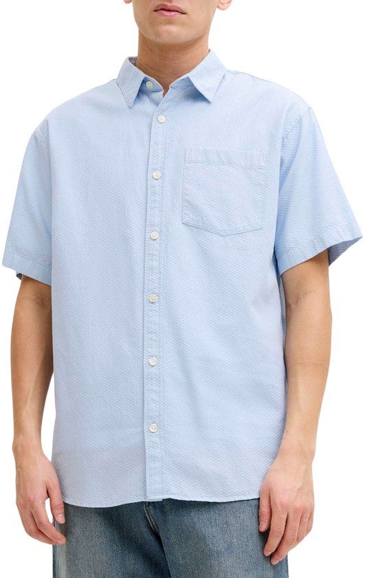 Jack & Jones Jornantucket Dobby Overhemd Heren - Lichtblauw - Maat L