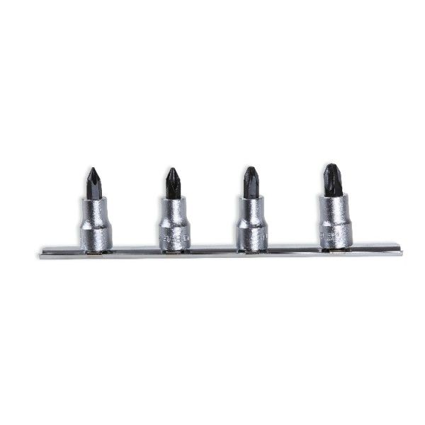 Beta 910PH/SB4 Set van schroevendraaierdoppen voor Phillips® kruiskopschroeven | 3/8\" aansluiting | verchroomd - 009100478