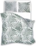 Milagro Satinede lakenset 160x200, met bloemenprint, mintgroen