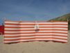 Pare-vent de camping 5 mètres, orange/blanc, en polyacrylique - Pare-vent de camping 5 mètres