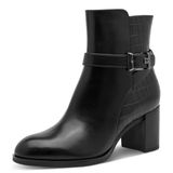 Tamaris Dames Enkellaarsje 1-25346-47 Zwart Leer/Synthetisch 36 EU