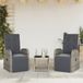Maison Exclusive - Ensemble de jardin 3 pièces avec coin repas et coussins, gris, en polyrotin