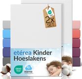 etérea Jersey hoeslaken kinderen 2-pack 80x160-80x180 cm (hoek 20 cm) 100% katoen - Wit