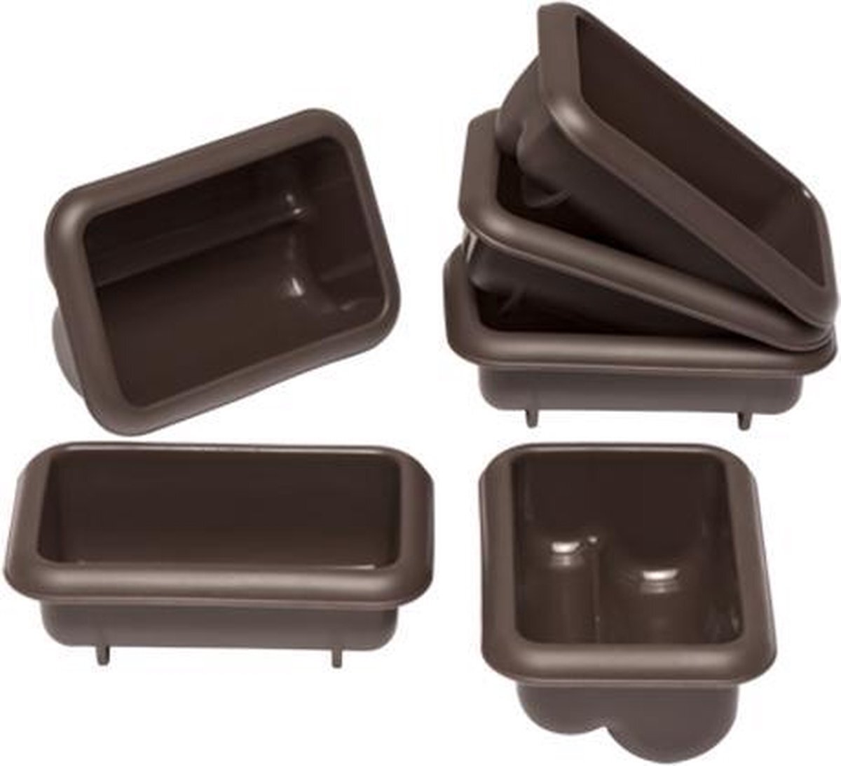 Lurch 85077 FlexiForm Mini Stollen set van 6 bakvormen voor 6 kleine noppen (9,1 x 5,6 x 3,9 cm) van 100% BPA-vrij platina siliconen