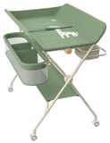 StarTech Wisselmatje met wielen - Ingebouwde opbergmand - Opvouwbaar - 5-voudig in hoogte verstelbaar - Maximaal draagvermogen 25 kg - Afmetingen 75 × 68 × 83–91 cm - Groen