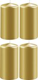 Enlightening Candles 4x Metallic gouden cilinderkaarsen/stompkaarsen 6 x 10 cm 36 branduren