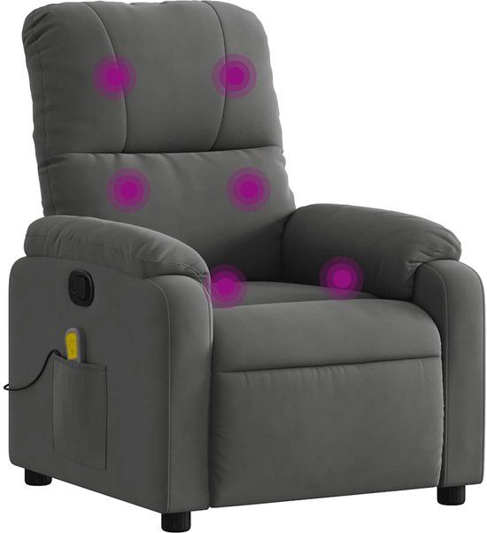 vidaXL Massagestoel microvezelstof donkergrijs