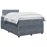 vidaXL Boxspringbed met matras, donkergrijs, 120 x 200 cm, fluweel