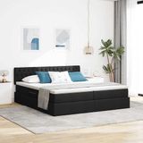 vidaXL Opbergbed met matras, zwart, 180 x 200 cm, kunstleer