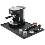 Romon 2-in-1 koffiezetapparaat, antislip siliconen mat voor espresso met kopje, waterdicht, 40 x 60 cm, zwart