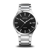 BERING herenhorloge Solar Movement - Solar Collection met titanium en saffraanglas 15239-XXX