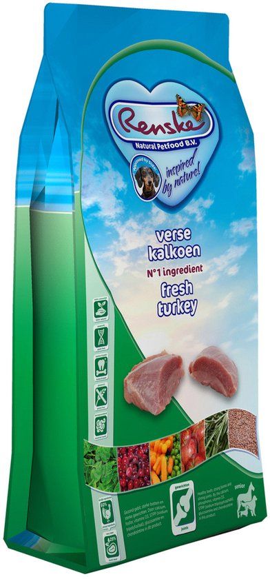 RENSKE super premium senior kalkoen graanvrij hondenvoer 12 kg