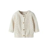 LIL' ATELIER BABY katoenen gebreide vest met kabels - ecru