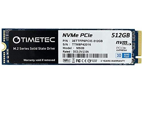 Timetec 512GB SSD NVMe PCIe Gen3x4 M.2 2280 3D NAND TLC - 2000/1600 MB/s