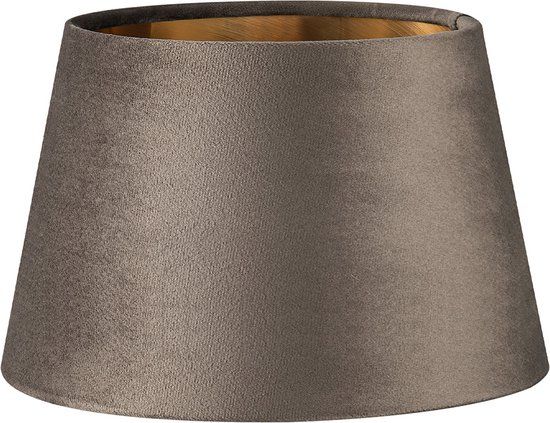 Home Sweet Home Fluweel Velvet Lampenkap Conisch Grey + goud Luxe stijl ø20 x 13 cm E27 fitting