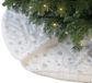 Unique Living Jupe de sapin de Noël - blanc - flocons de neige - D100 cm - polyester