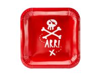 PartyDeco 6 Rode Kartonnen Piraten Bords