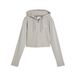 PUMA Essentials Ribbed Slim hoodie met volledige rits voor dames XL, Mouse Gray Heather Beige