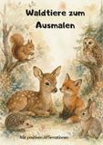 Waldtiere zum Ausmalen: Ein liebevolles Malbuch für Kinder voller Kreativität. Mit positiven Affirmationen.