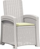 vidaXL Ligstoel Rieten Look Wit en crèmekleurig PP