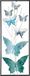 Pro Garden Wanddecoratie vlinder - blauw - 75 x 30 cm - metalen frame met vlinders
