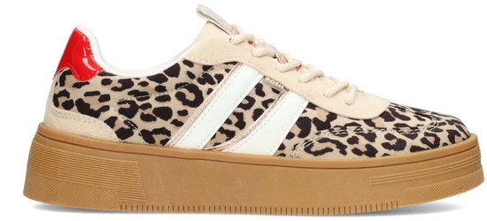 POSH by Poelman LILLY Dames Sneakers - Bruin Met Dierenprint